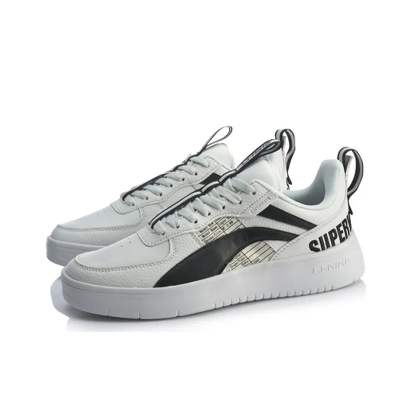 LiNing Wave Superwave Lite Slip Resistant, Abrasion Resistant, Lightweight Low Top Skateboard Shoes Men's Black White-2