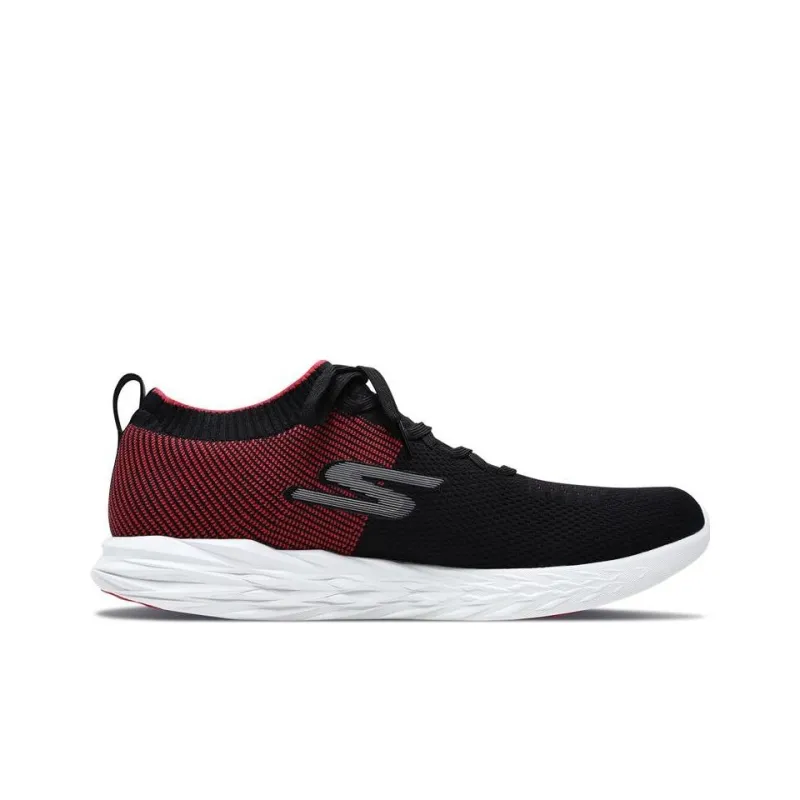 Skechers GO RUN Cushioning Anti Slip And Wear Resistant Low Top Casual Running Shoes Men's Black Red-1