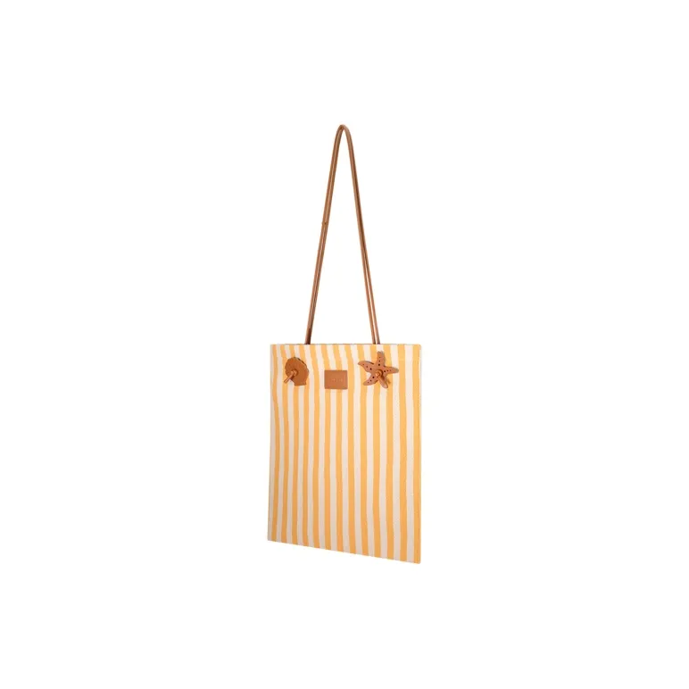 AJIDOU Fabric Seaside Starfish Tote Medium Size Women's Yellow-2