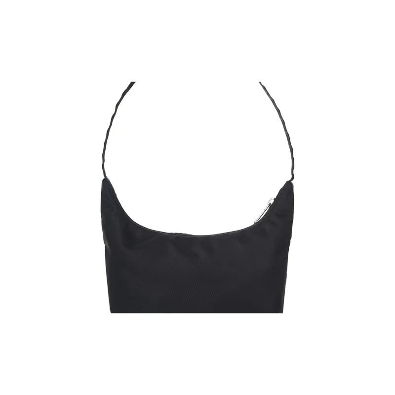 Emis Polyester Hobo Bag, Handbag, Shoulder Bag Unisex Black-4
