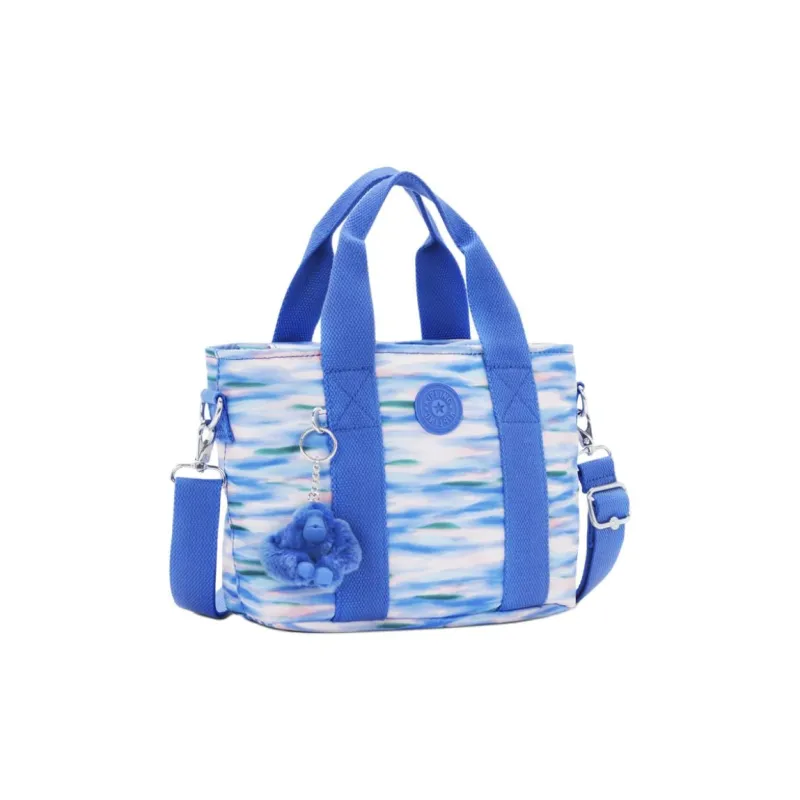 Kipling Polyester Tote Bag, Shopping Bag, Shoulder Bag, Handbag Small Size Unisex Blue White-1