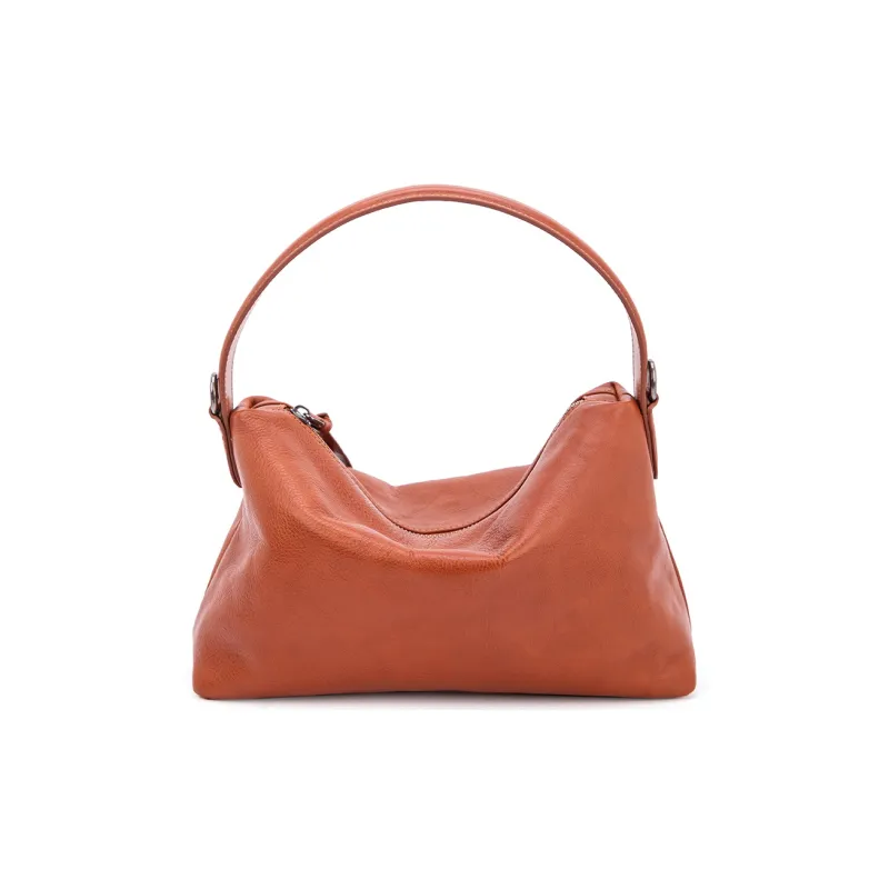 VENOF Genuine Cow Leather Shoulder Bag Dumpling Bag Handbag Small Size Women's Ebony/Kahlo/Desert Brown-11