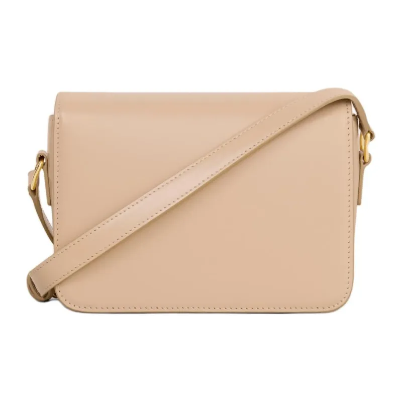 CELINE Triomphe Shiny Cow Leather Crossbody Bag Shoulder Bag Women's Oat Beige-2