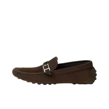 HERMES Idylle Beanie Shoes Men's Dark Brown