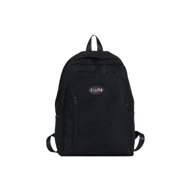 OURFUN Nylon Fabric Backpack Ecru/Black/Pink/Violet/Orange/Emerald Green/Blue-1