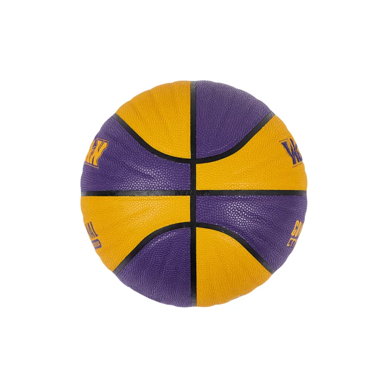 WELLman PU Basketball Purple Gold Size 7 Ball Wave Pattern Training Unisex-1