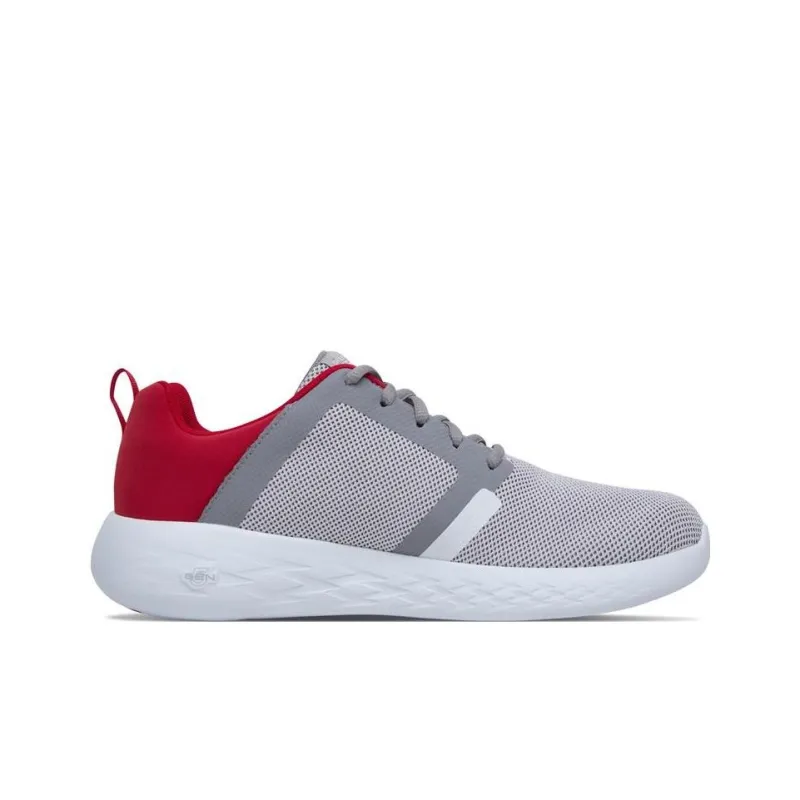 Skechers GO RUN 600 Cushioning Anti-Slip And Wear-Resistant Low-Top Running Shoes Gray Red-1