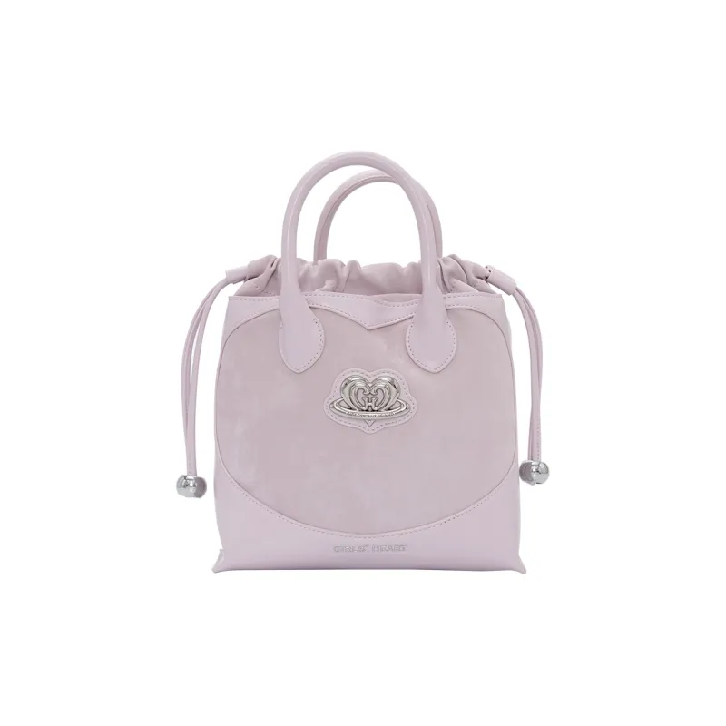 Girls Heart Artificial Leather Handbag, Crossbody Bag Women's Silver/Pink-1
