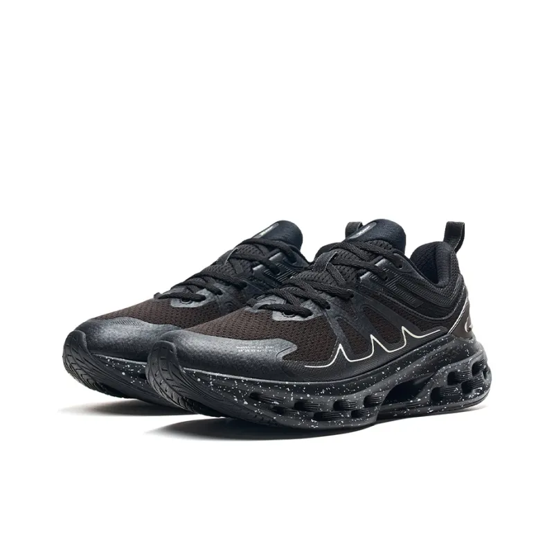 XTEP Shock Absorption Spinning 10.0 Non slip Lightweight Low Top Running Shoes Men's Black White-2