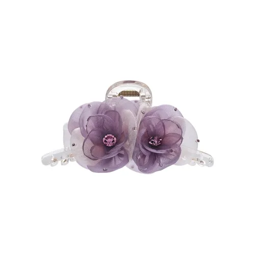 ROYALSASA Acrylic Silk Chiffon Faux Crystal Hair Clip Claw Clip Shark Clamp Women's
