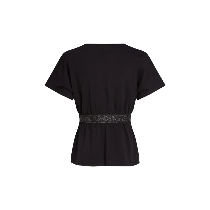 KARL LAGERFELD / Karl Lagerfeld Jeans Glitter Logo tape T shirt-1