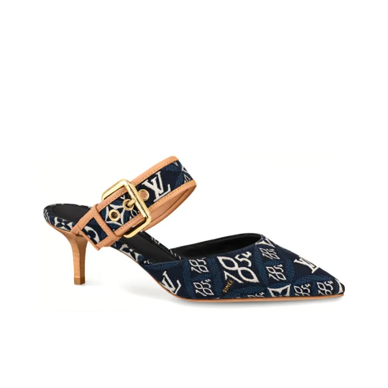 LOUIS VUITTON Lv Since 1854 Sofia Flat Heels 'Navy' Women's-1
