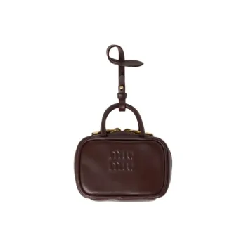 MIU MIU Leather Charm Bag Accessory Women's Briarwood
