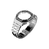 Silver Case Silver Bezel Black Strap