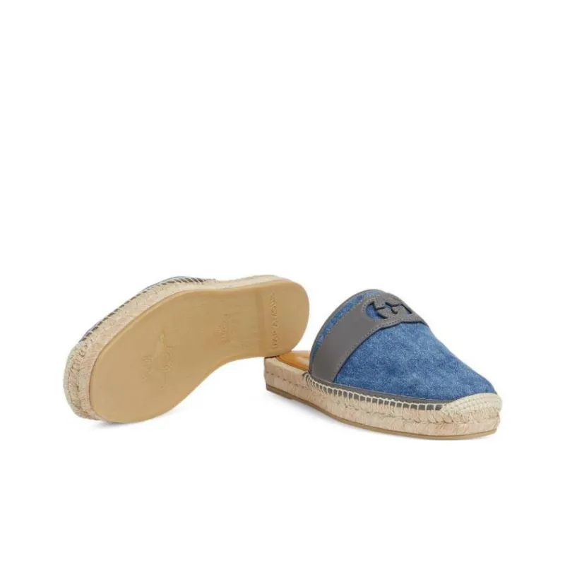 GUCCI Closed Toe Slippers Men's Blue-4