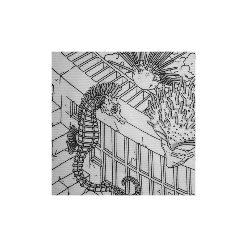 HERMES Silk Scarves Women's Black White-2