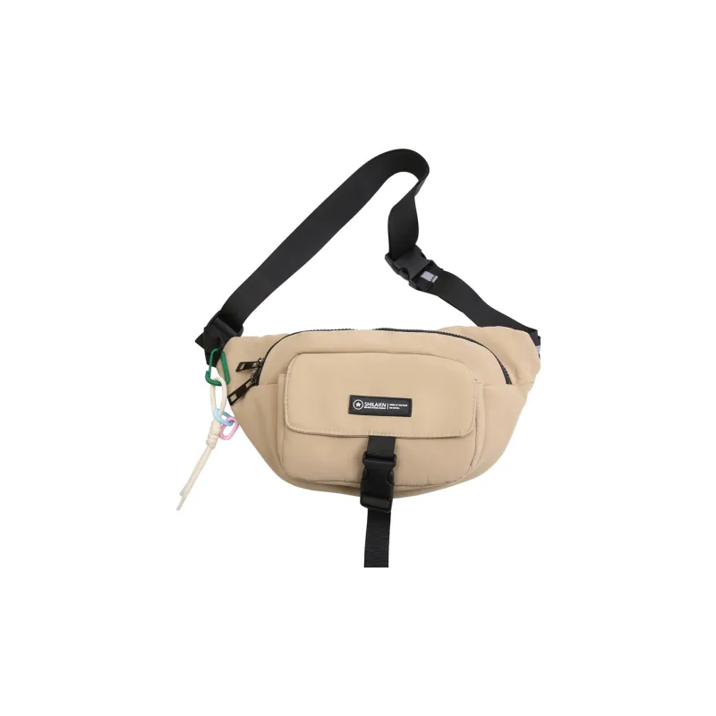 OURFUN Nylon Fabric Sling Bag Unisex White/Black/Red/Khaki-8