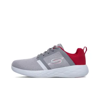 Skechers GO RUN 600 Cushioning Anti-Slip And Wear-Resistant Low-Top Running Shoes Gray Red