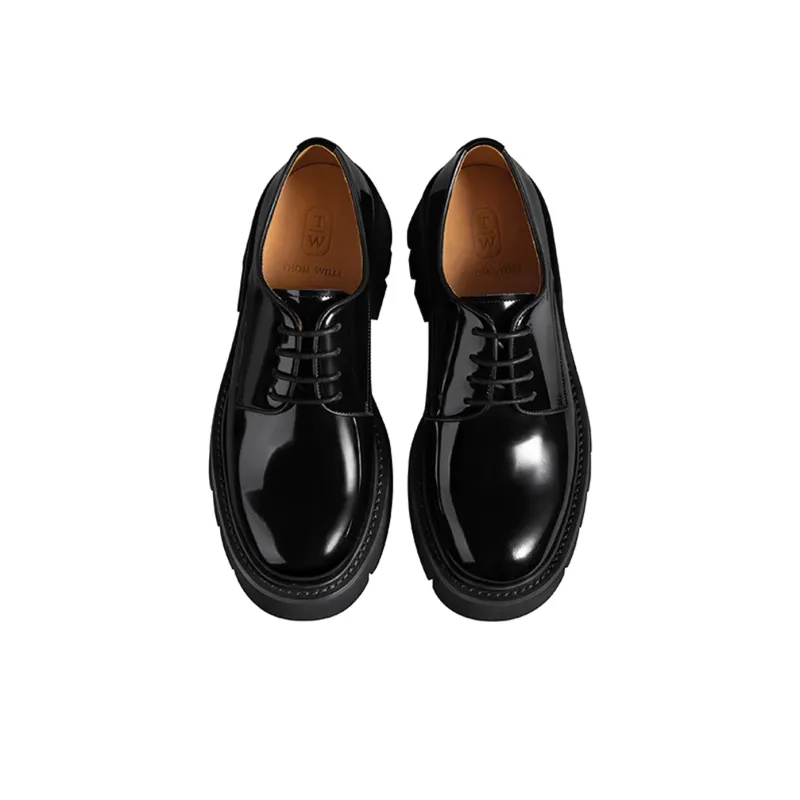 THOM WILLS Cleanfit Shiny Derby Shoes Casual Shoes Unisex Black-7