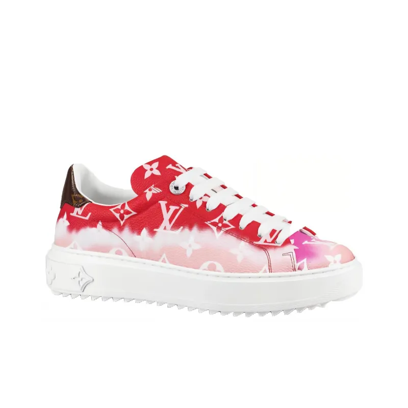 LOUIS VUITTON Time Out Sneakers 'White Red' Women's-1
