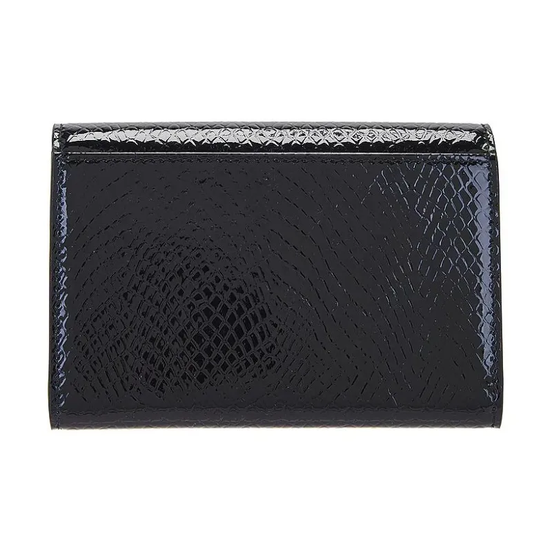 SAINT LAURENT Patent Leather Wallet Small Size Women's Black-2