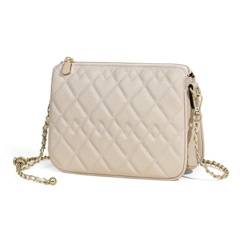 COMELY Cow Leather Patchwork Synthetic Leather Shoulder Bag Crossbody Bag Small Size Women's Multicolor-2