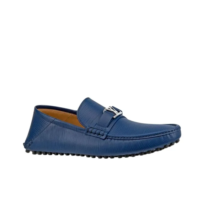 LOUIS VUITTON Hockenheim Moccasin Shoes 'Blue EPI'-1