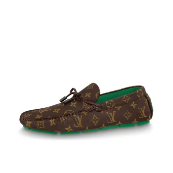 LOUIS VUITTON Driver Moccasin Shoes 'Brown Monogram With Green'
