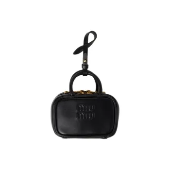 MIU MIU Leather Charm Bag Accessory Women's Black
