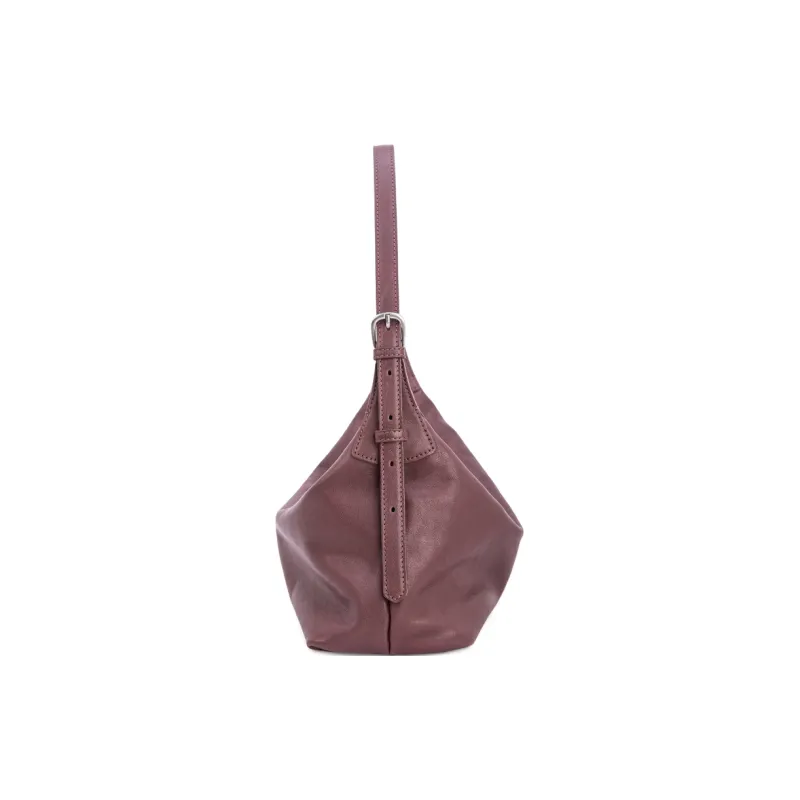 VENOF Cow Leather Shoulder Bag Medium Size Women's Light Tea Brown/Rock Desert Black/Vintage Red-18