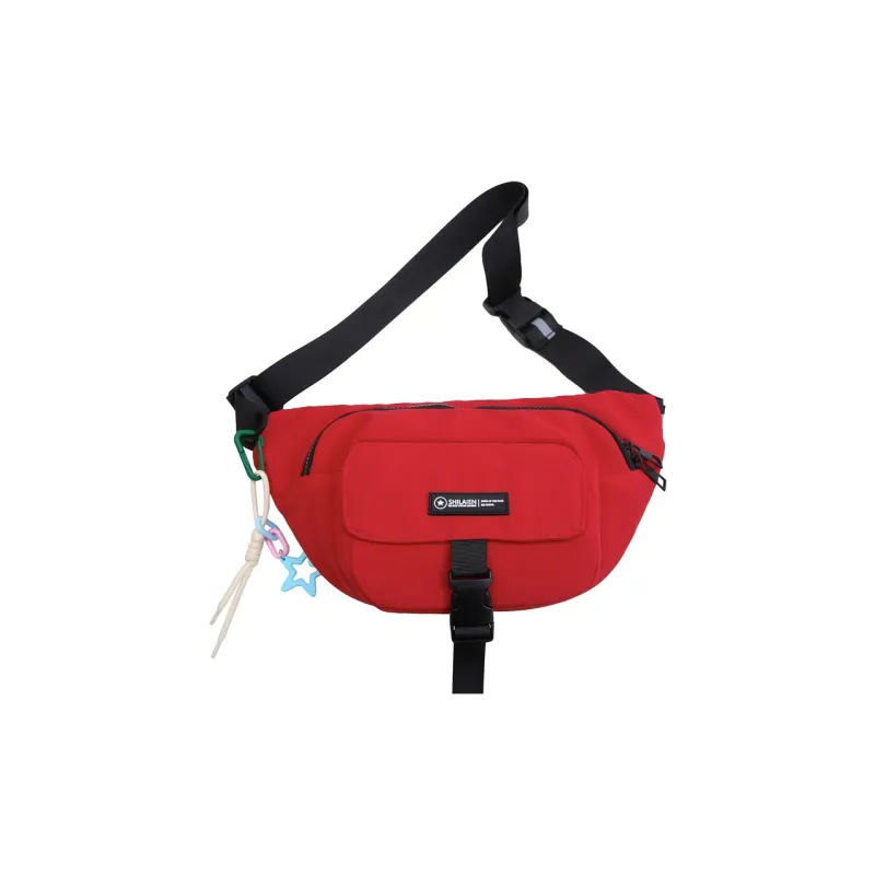 OURFUN Nylon Fabric Sling Bag Unisex White/Black/Red/Khaki-6