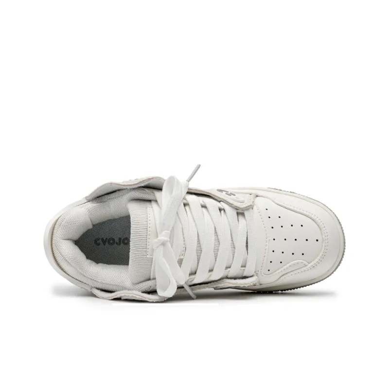 CVOJOO Gift Box Set, Puffy Shoes Low Top Skateboard Shoes Unisex White-2