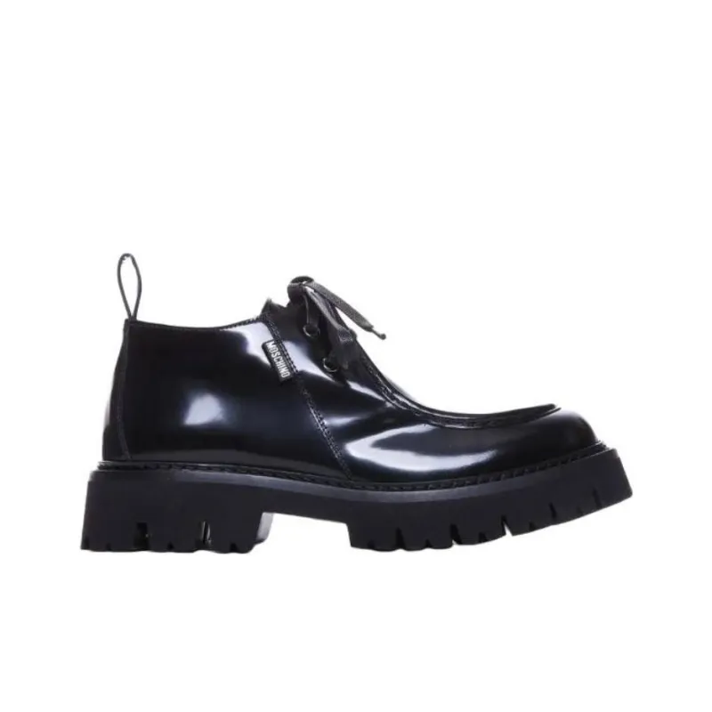 MOSCHINO Round Toe Laced Boots-1