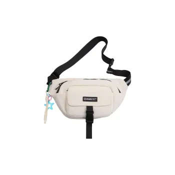 OURFUN Nylon Fabric Sling Bag Unisex White/Black/Red/Khaki