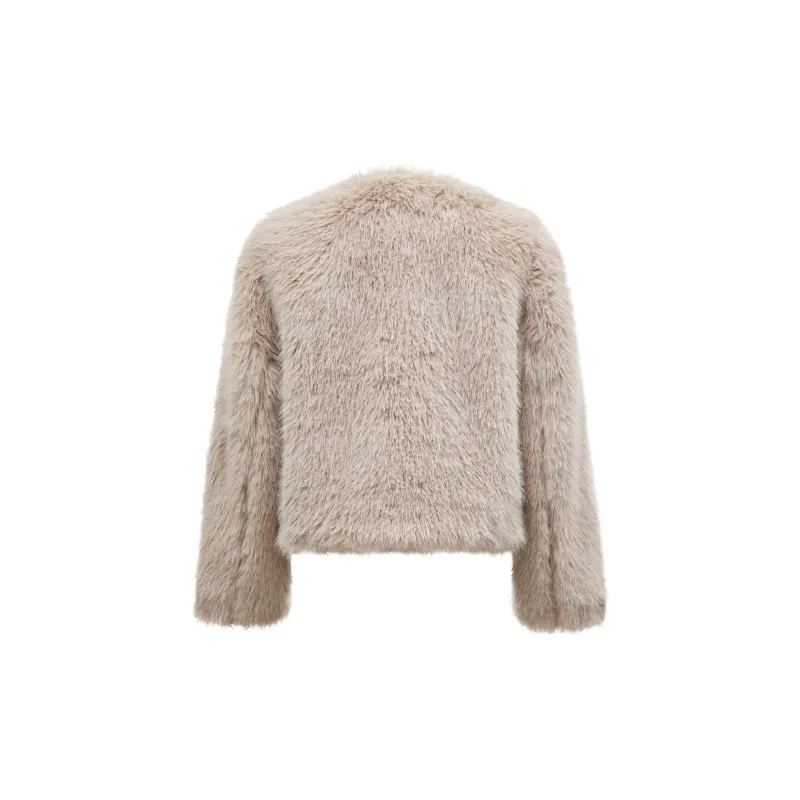 ONLY Eco Friendly Fur Coat Women's Pebble Gray-1