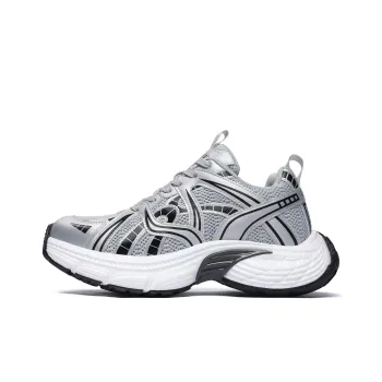 CEDAR HAN Anti-Slip Wear-Resistant Breathable Lightweight Height Increasing Low-Top Chunky Sneakers Unisex Mercury Gray