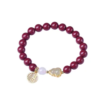 Sweet Kisses Cinnabar Jade Bracelets Unisex