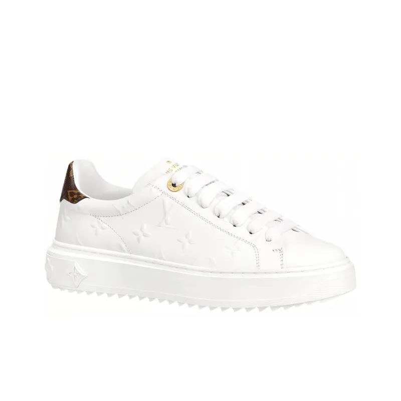 LOUIS VUITTON Time Out Sneakers 'White With White Monogram' Women's-1