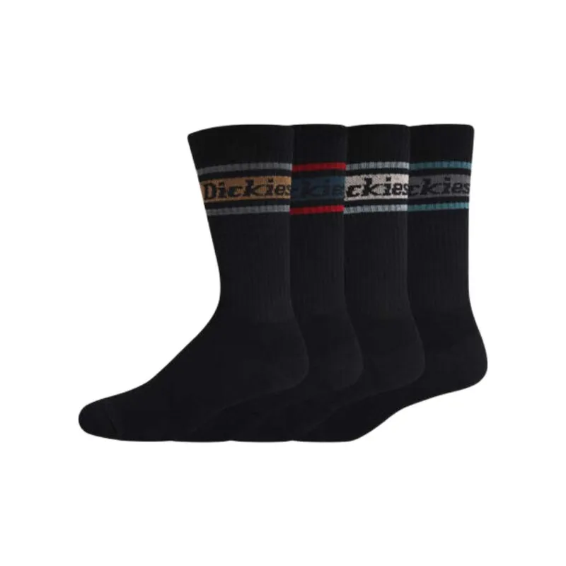 Dickies Mid-Calf Socks Men's 4 Pack Black-0