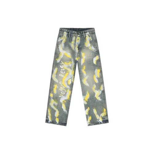 Voguo Relay Jeans Unisex Yellow/White/Blue