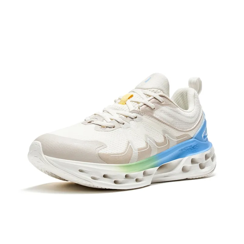 XTEP Shock Absorption Spinning 10.0 Anti Slip Wear Resistant Low Top Running Shoes Men's White Gray-1