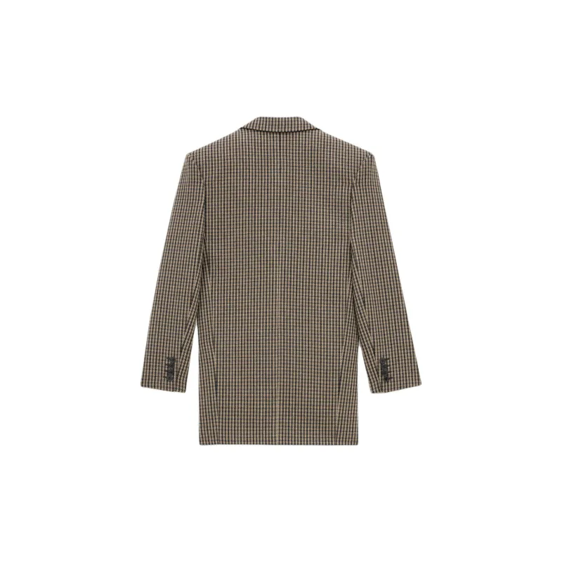 SAINT LAURENT Double Breasted Checked Jacket-2