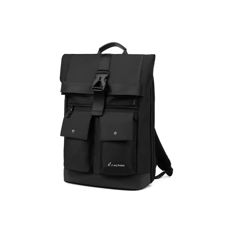 L'ALPINA Nylon Fabric Backpack Laptop Bag Backpack Regular Men's Classic Black-1
