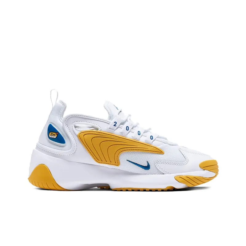 Nike Zoom 2K Shock Absorbers With Slip Resistant Features Low Top Running Shoes Women's White Yellow-1