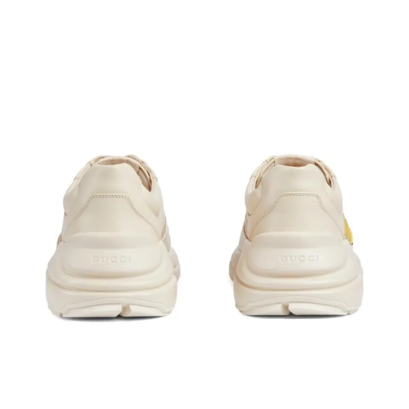 GUCCI Rhyton Slip Resistant Low Top Casual Shoes Men's Beige-4