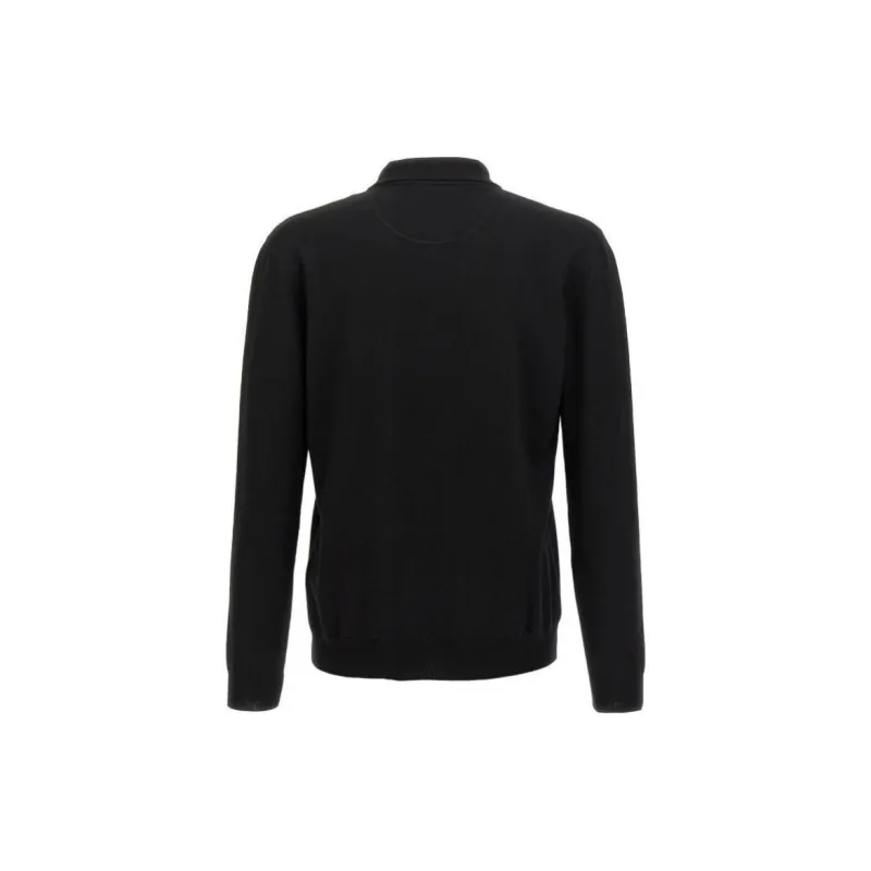 Valentino Logo Plaque Long Sleeved Polo Shirt-1