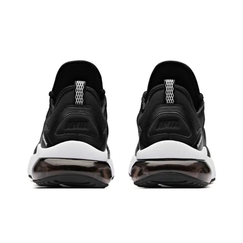 Anta Cushioned Slip Resistant Breathable Coverage Low Top Running Shoes Men's Black White-3