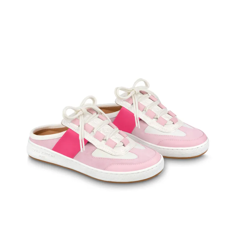 LOUIS VUITTON Lous Slip Resistant Closed Toe Slippers Women's Pink White-2