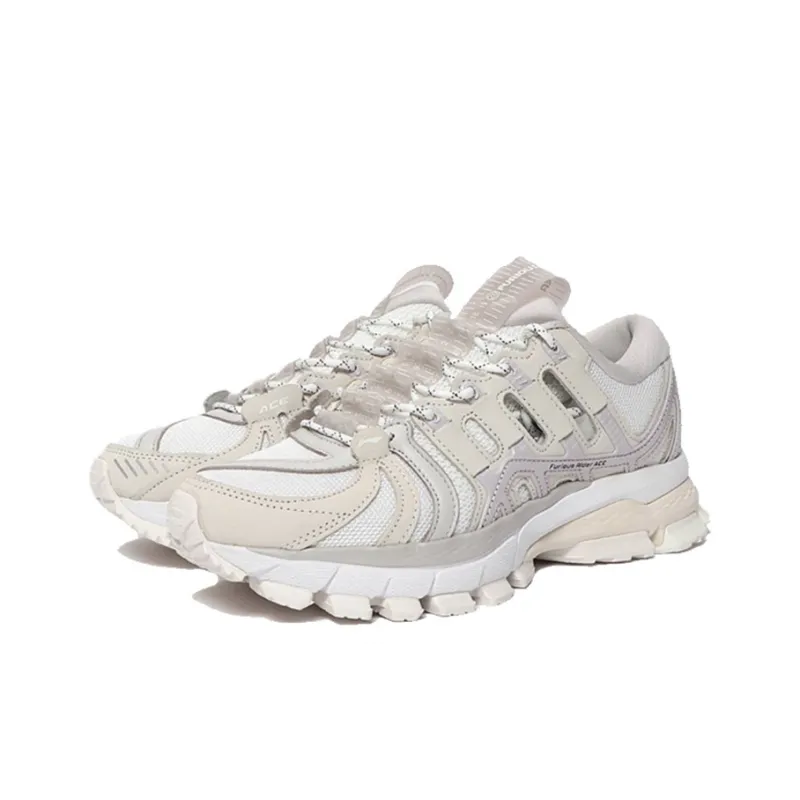 LiNing Furious Rider ACE Cushioning Anti Slip And Wear Resistant Low Top Running Shoes Men's Gray White-1