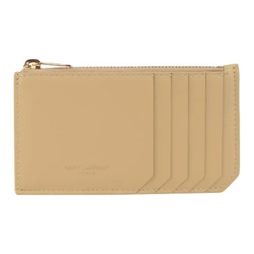 SAINT LAURENT PARIS Leather Wallet Women's Yellow